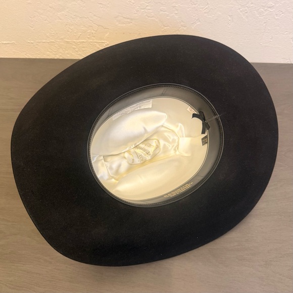 Vintage Resistol 3X Genuine Fur Felt Cowboy Hat Black Size 7 1/2 Made in Texas - Picture 7 of 11